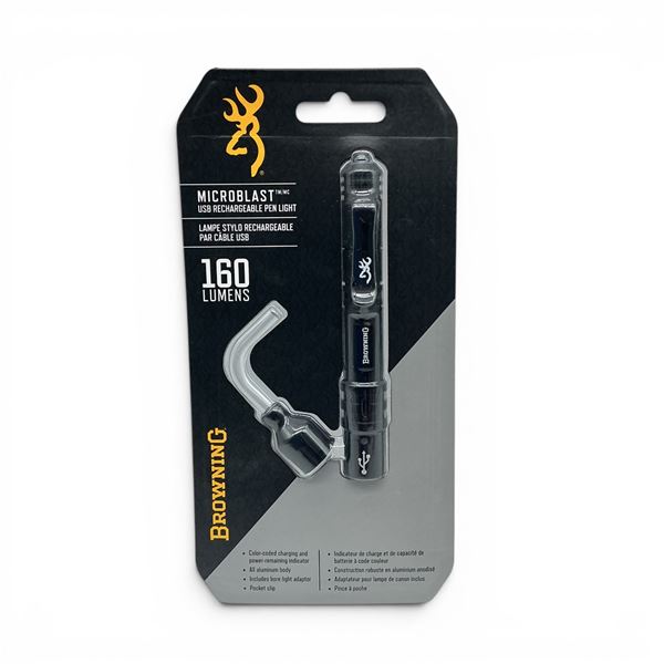 Browning 160 Lumens Microblast USB Rechargeable Pen Light, New