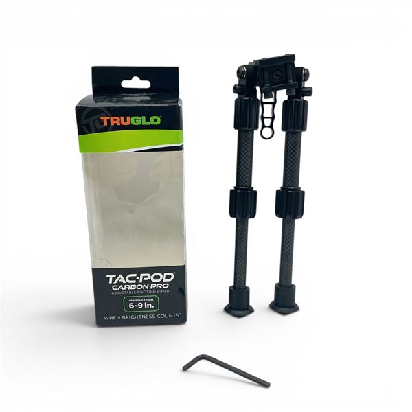 Truglo Tac Pod Carbon Pro 6" - 9" Adjustable Pivoting Bipod, New