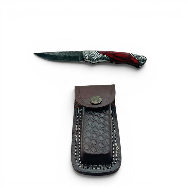 3" Folding Damascus Blade Knife