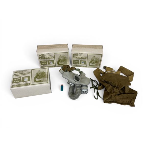 Evirstar Defense Products Child's Gas Mask, Model PDF-D Size XL X 3 Qty