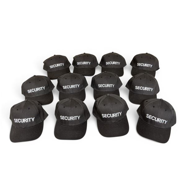 Security Hat, Adjustable, Black X 12 Qty