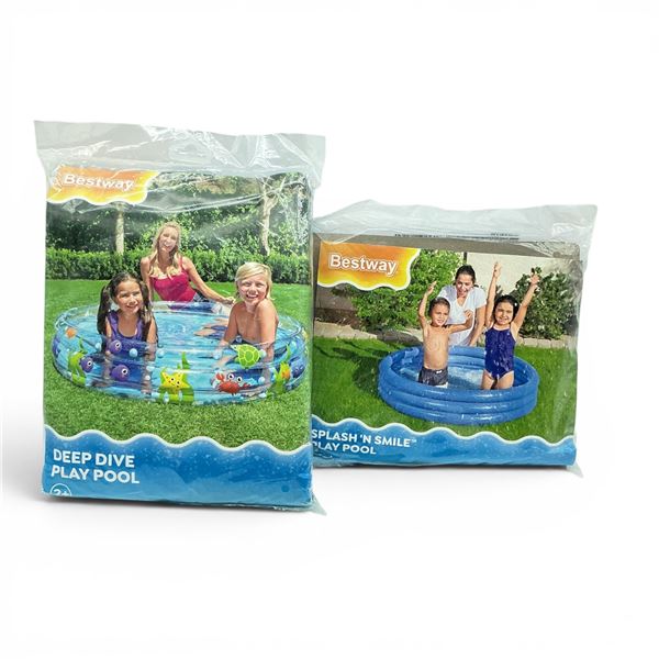 Bestway Deep Dive Play Pool, 60" X 12" and Splash 'N Smile Play Pool, 48" X 10", New