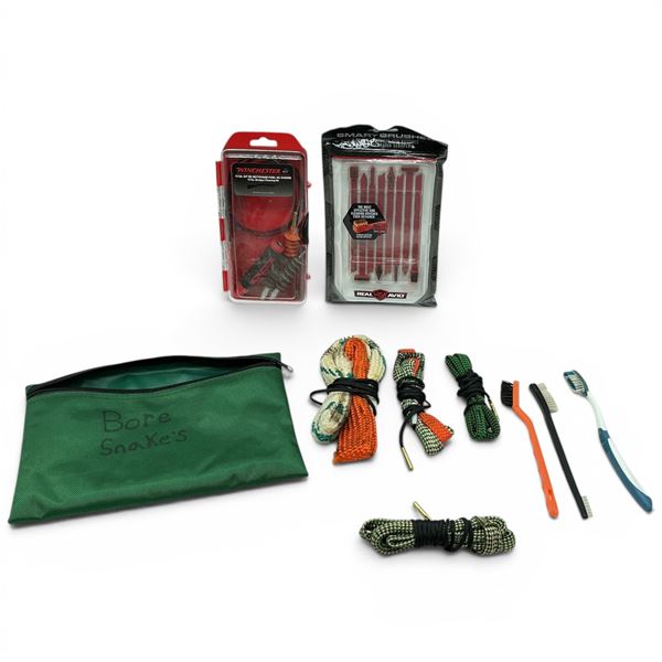 Assorted Bore Snakes and Cleaning Brushes, Real Avid Smart Brushes, Winchester Cleaning Accessories
