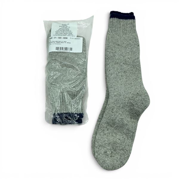 Cold Weather Socks, Grey Size Lg X 2 Qty
