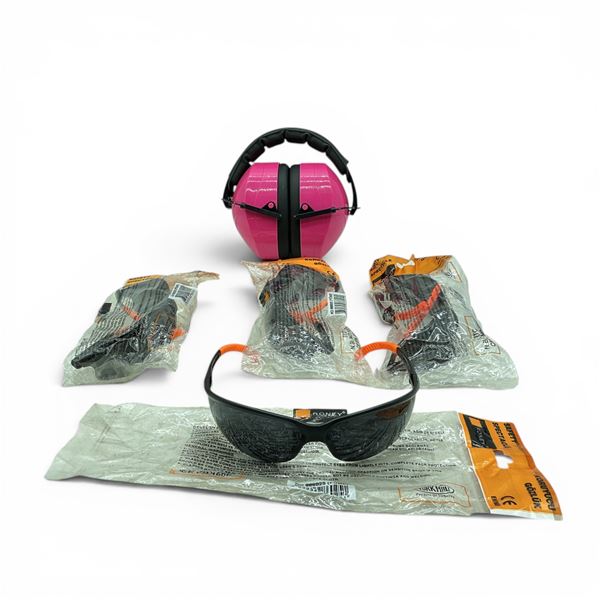 Winchester Ear Muffs, Pink, Roney Safety Glasses X 4 Qty