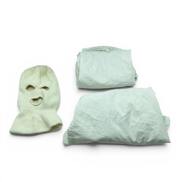 Snow/ Cold Balaclava, White Camouflage Pants and Parka Size Large