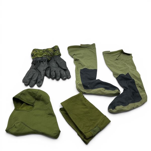 Cold/ Wet Weather Gloves Size Med, Waterproof Boot Liners Size 10 Balaclava (Med) and Neck Gaiter