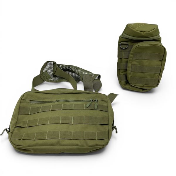 Water Bottle Holder and  Molle Bag, 12" X 8" X 2"