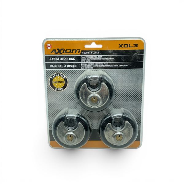 Axiom XDL3 Stainless Disk Lock, New