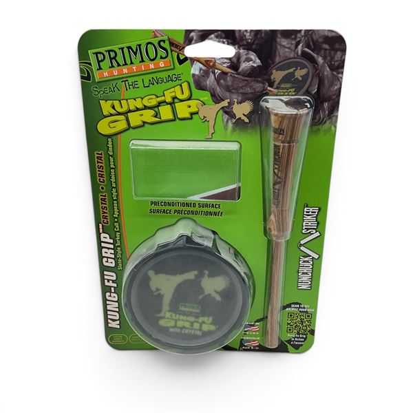 Primos Nunchuck striker Kung-Fu Grip with Crystal Slate-Style Turkey Call, New