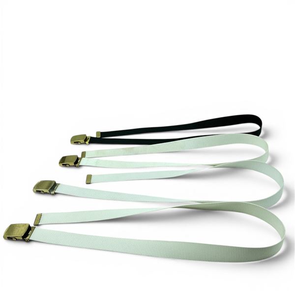 Uniform Belts with Brass Buckle, Approx 42", White X 3, Black