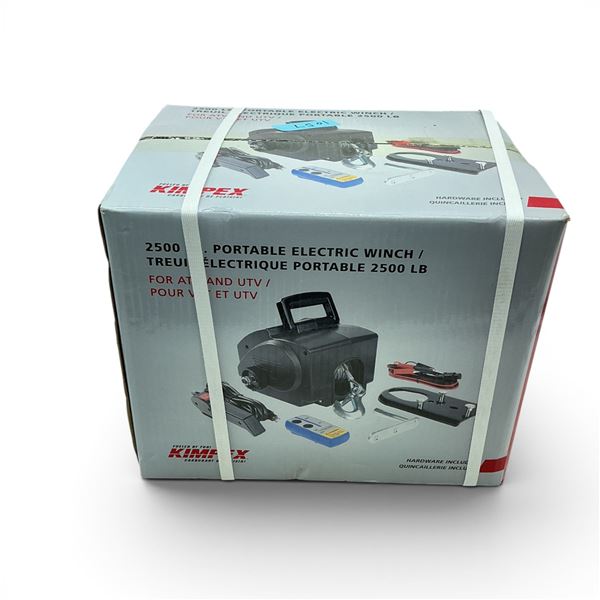 Kimpex Portable Electric 2500 Lb Winch for ATV and UTV, New