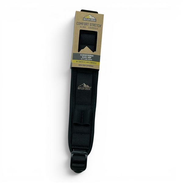 Butler Creek Comfort Stretch Alaskan Magnum Black Rifle Sling With Swivels, New