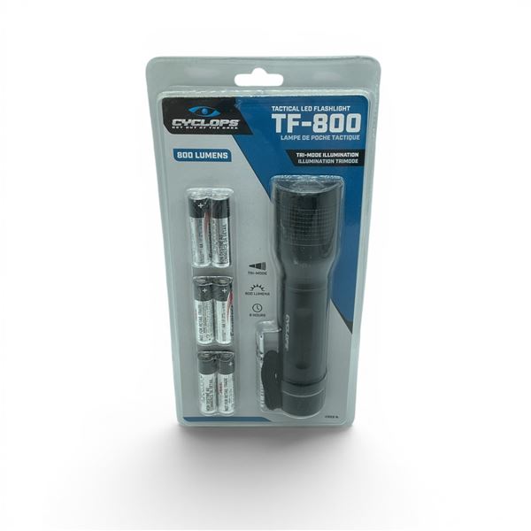 Cyclops TF-800 Tri-Mode Illumination 800 Lumens Flashlight, New
