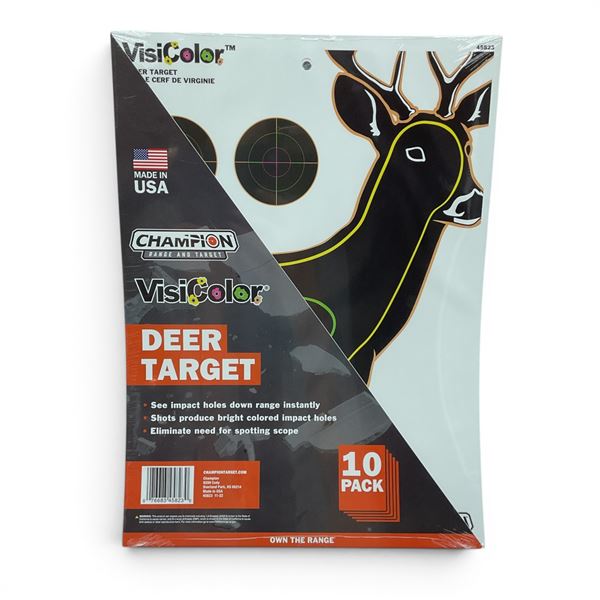 Champion VisiColor Deer 10 Pack Target, New