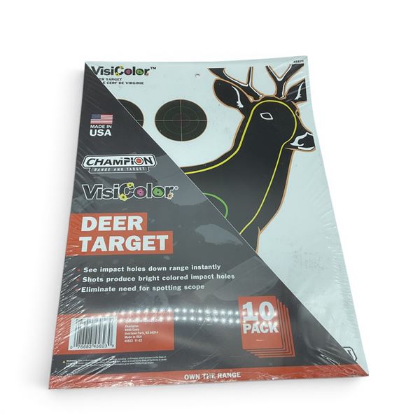 Champion VisiColor Deer 10 Pack Target, New