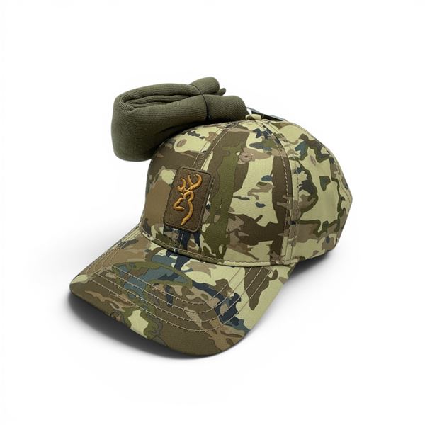 Browning Combo OSFM Camo Hat With Green Beanie, New