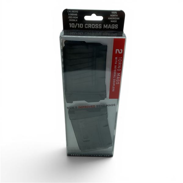 Cross Industries Gen 2 10/10 5.56/223 Rem/ 300 Blk 10 Round Pistol Mags X2 With Couplers, New