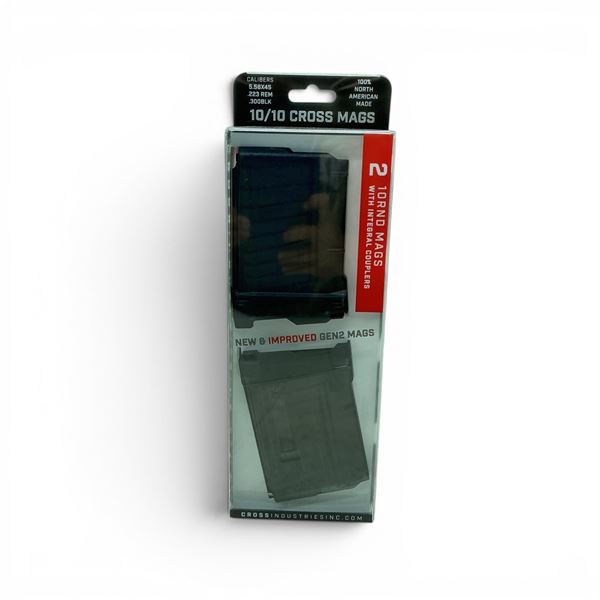 Cross Industries Gen 2 10/10 5.56/223 Rem/ 300 Blk 10 Round Pistol Mags X2 With Couplers, New