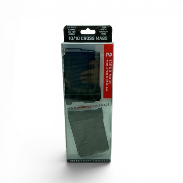 Cross Industries Gen 2 10/10 5.56/223 Rem/ 300 Blk 10 Round Pistol Mags X2 With Couplers, New