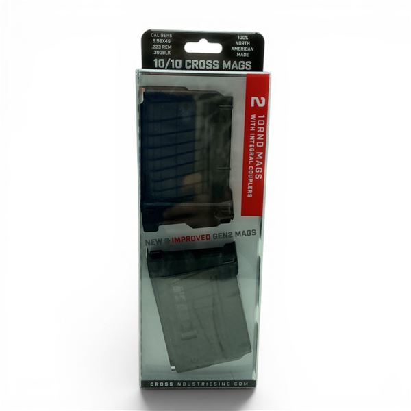 Cross Industries Gen 2 10/10 5.56/223 Rem/ 300 Blk 10 Round Pistol Mags X2 With Couplers, New