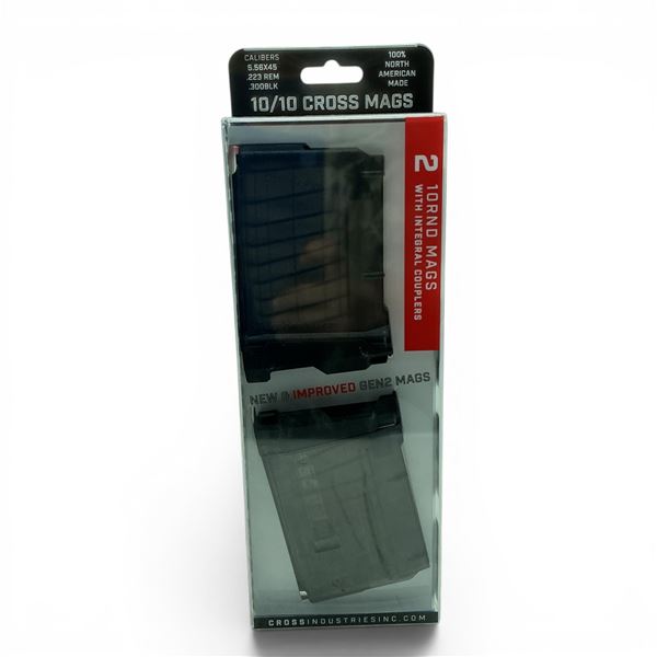 Cross Industries Gen 2 10/10 5.56/223 Rem/ 300 Blk 10 Round Pistol Mags X2 With Couplers, New