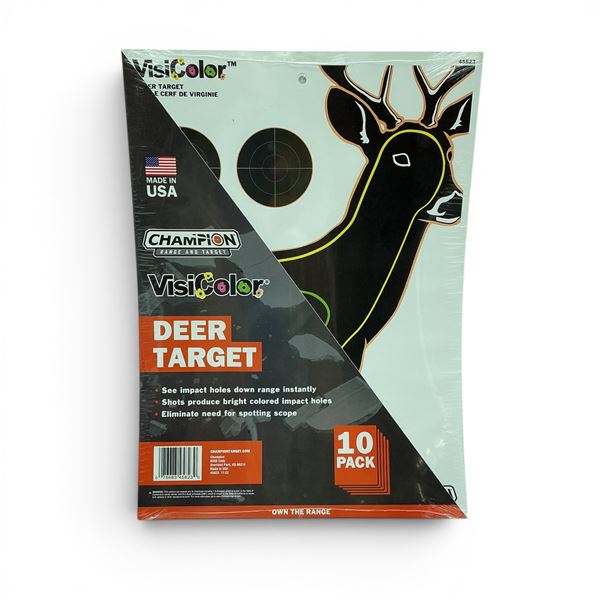 Champion VisiColor Deer 10 Pack Target, New