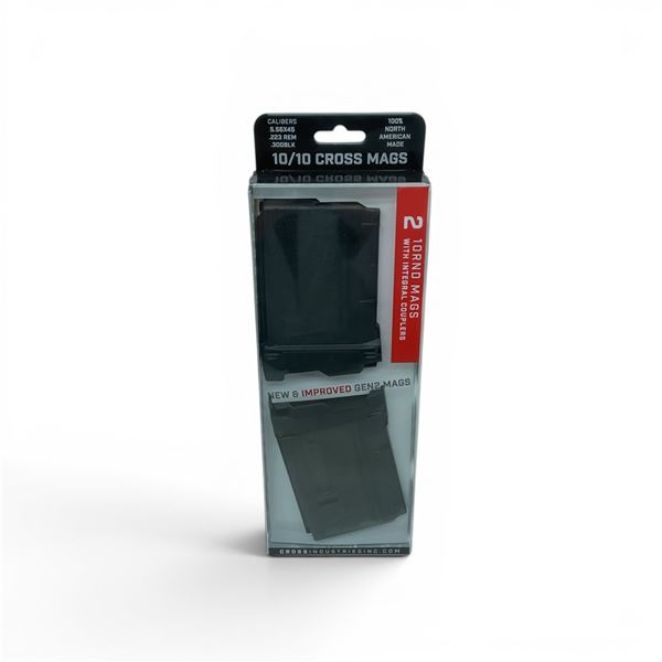 Cross Industries Gen 2 10/10 5.56/223 Rem/ 300 Blk 10 Round Pistol Mags X2 With Couplers, New