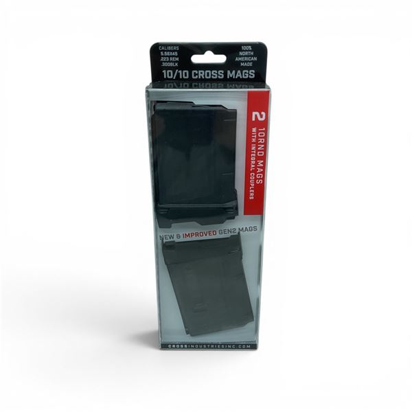 Cross Industries Gen 2 10/10 5.56/223 Rem/ 300 Blk 10 Round Pistol Mags X2 With Couplers, New