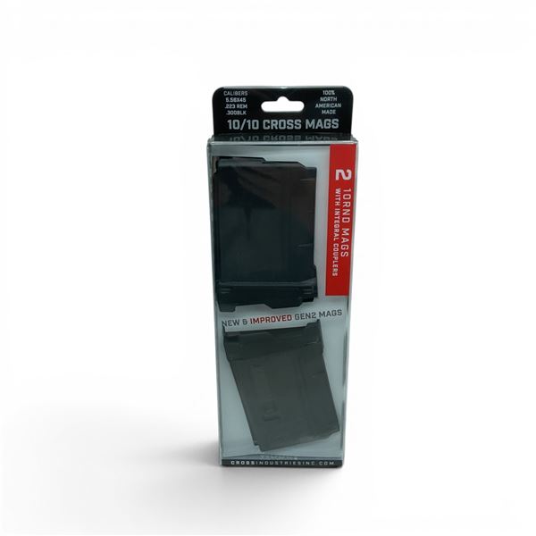 Cross Industries Gen 2 10/10 5.56/223 Rem/ 300 Blk 10 Round Pistol Mags X2 With Couplers, New