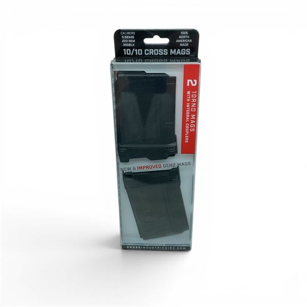 Cross Industries Gen 2 10/10 5.56/223 Rem/ 300 Blk 10 Round Pistol Mags X2 With Couplers, New