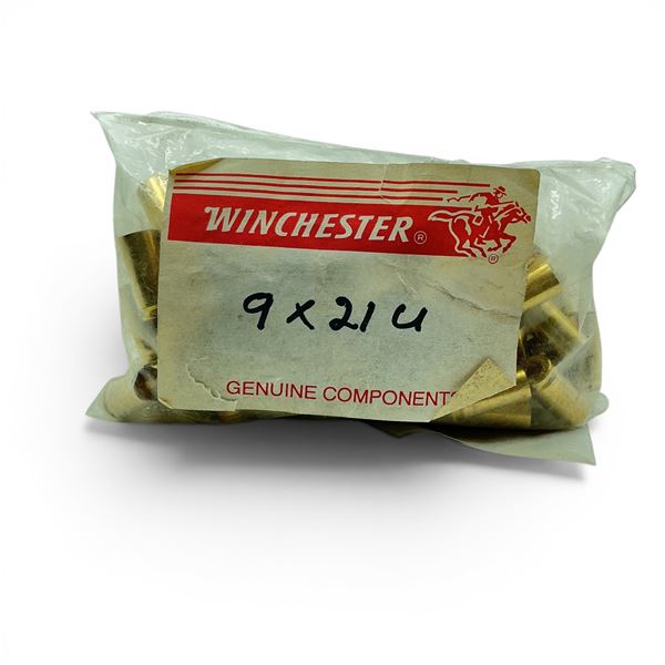 Winchester 9 x 21mm Unprimed Brass, 100 Qty