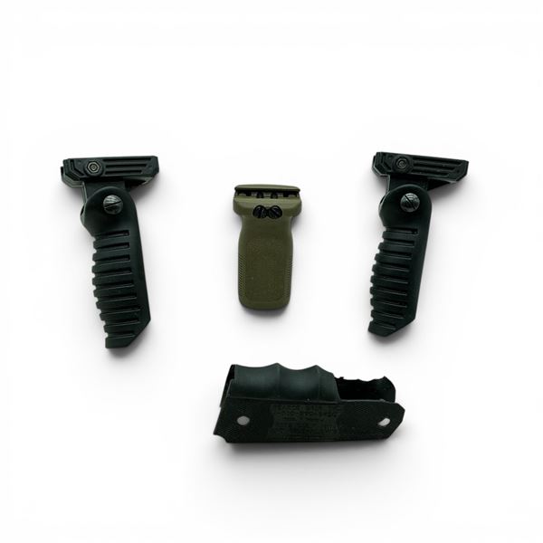 Vertical Picatinny Rail Mounted Grips and Pearce Colt 1911 Finger Grip