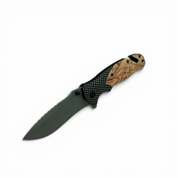 Folding 3.5" Blade Pocket Knife with Belt Cutter and Glass Breaker, New