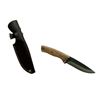 Image 2 : Fixed 4" Blade Hunting Knife with Wood Handle and Belt Sheath, New