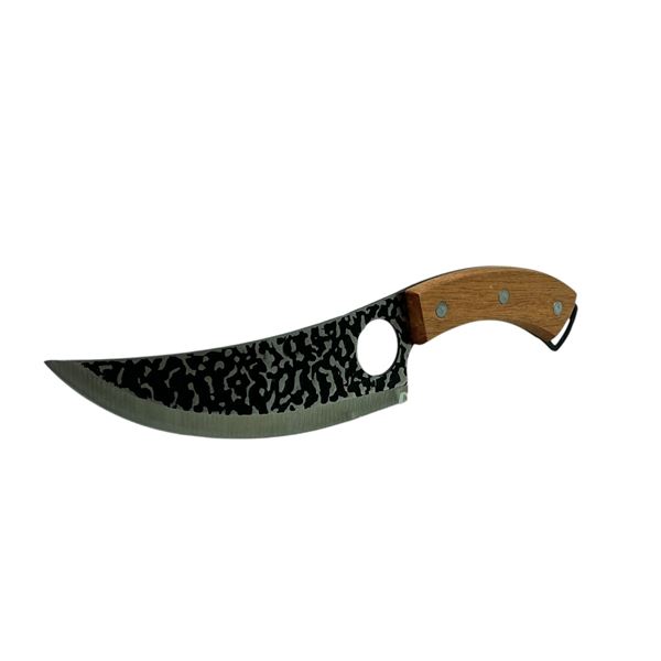 Fixed 6" Blade Kitchen Knife with Wood Handle, New