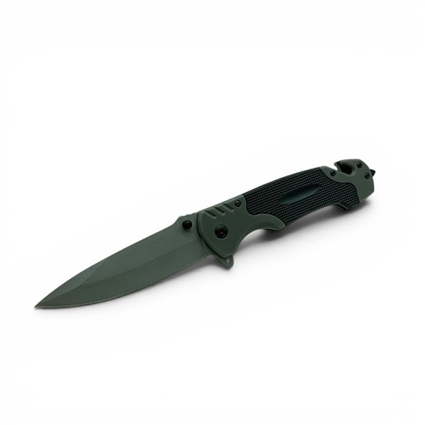 Folding 3 3/4" Blade Pocket Knife  with Belt Cutter and Glass Breaker