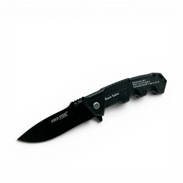 Ray Cutlery Black Sable Folding 3 1/2" Blade Pocket Knife, New