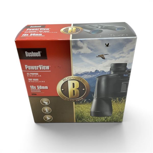 Bushnell PowerView All Purpose 10 X 50 mm Binoculars, New