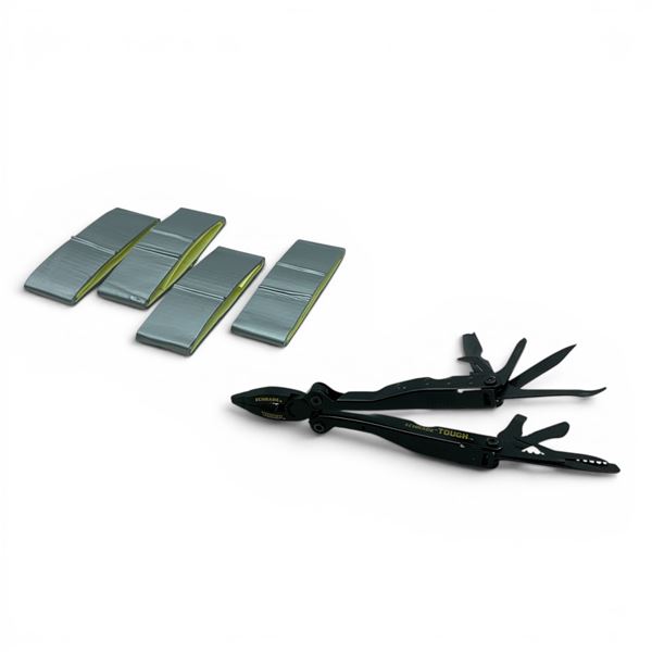 Schrade Tough Multi-Tool and Small Rolls of Grey Tape X 4