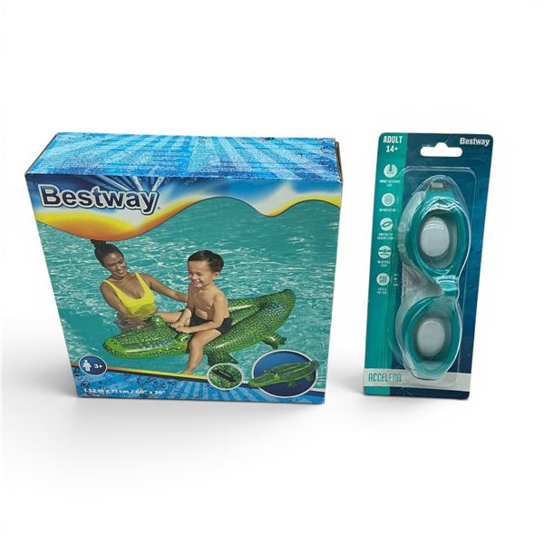 Bestway 'Buddy Croc Ride-On' 60" X 28" For Up to 45 kg and Accelera Goggles