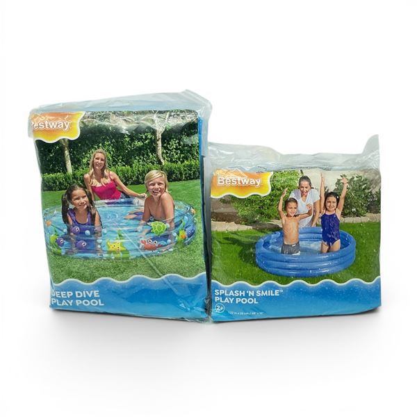 Bestway Deep Dive Play Pool 60" X 12" and Splash 'N Smile Play Pool, 48" X 10"