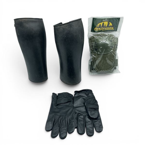 Parklands Knee Pads, Turtle Skin Gloves Size Med, British Army 12 1/2" Leather Gaiters