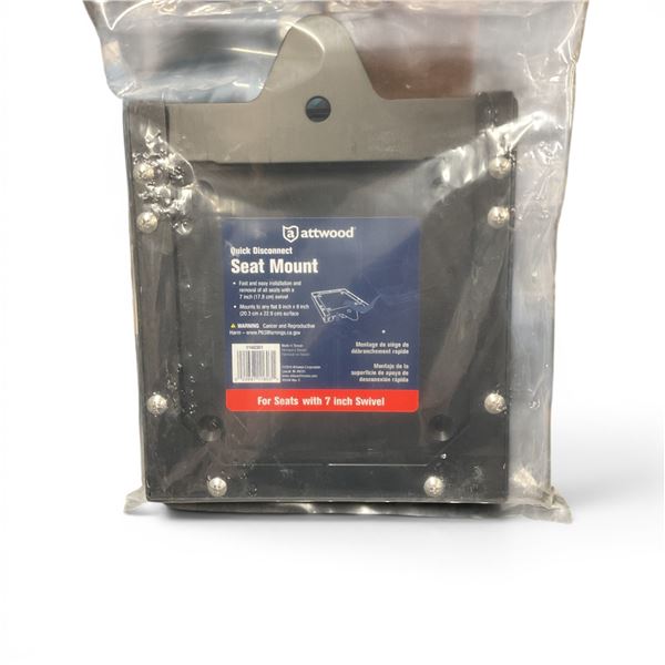 Attwood Quick Release Seat Mount for Any Flat 8" X 9" Surface, New