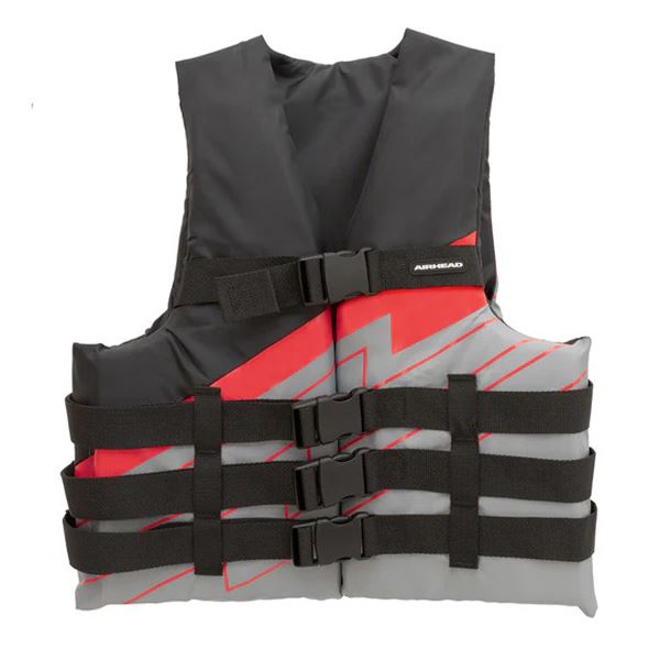 Airhead Bolt 4-Buckle Life Vest for Size S/M in Grey/ Black, 6 Pc