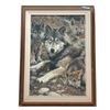 Image 1 : Framed Wolf Family Portrait Print, Total Size is 27" X 36"