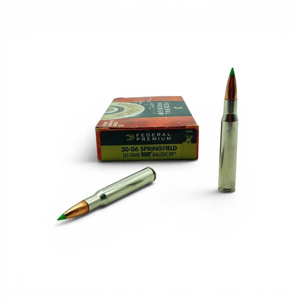 Federal Premium Vital Shok 30-06 SPRG 165 Grain Nosler Ballistic Tip Ammunition, 20 Rounds
