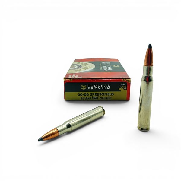 Federal Premium Vital Shok 30-06 SPRG 180 Grain Nosler Partition Ammunition, 20 Rounds