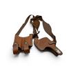 Image 1 : Triple K Leather Ultra Horizontal Draw Shoulder Holster with Double Mag Pouch and Adjustable Harness