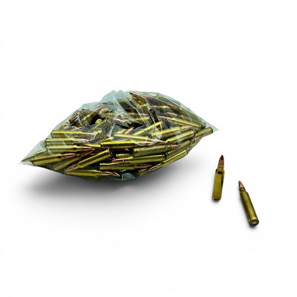 Loose Reloaded 223 Rem 55 Grain Ammunition, Approx 100 Rounds
